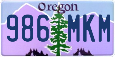 OR license plate 986MKM