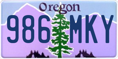 OR license plate 986MKY