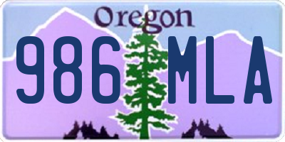 OR license plate 986MLA