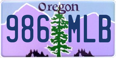 OR license plate 986MLB