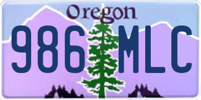 OR license plate 986MLC