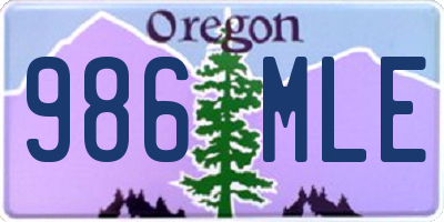 OR license plate 986MLE