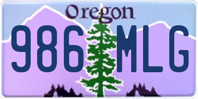 OR license plate 986MLG