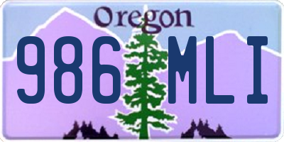 OR license plate 986MLI