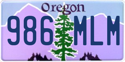 OR license plate 986MLM