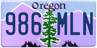 OR license plate 986MLN