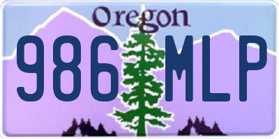 OR license plate 986MLP