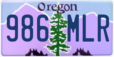 OR license plate 986MLR