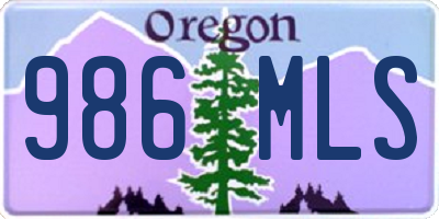 OR license plate 986MLS