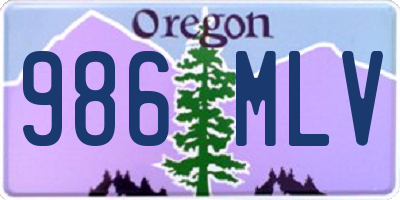 OR license plate 986MLV