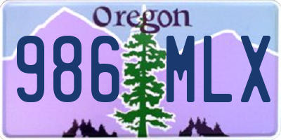 OR license plate 986MLX