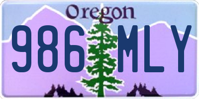 OR license plate 986MLY