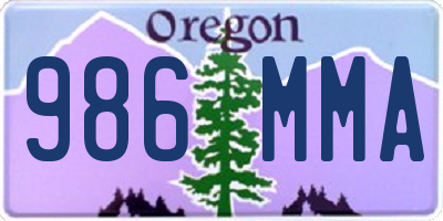 OR license plate 986MMA