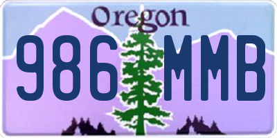 OR license plate 986MMB