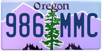 OR license plate 986MMC