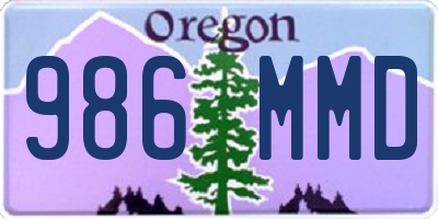 OR license plate 986MMD