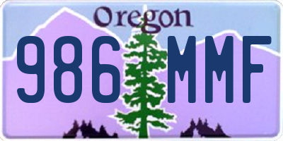 OR license plate 986MMF