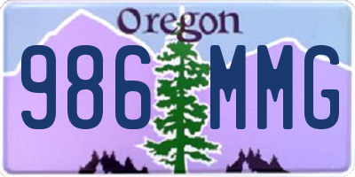 OR license plate 986MMG