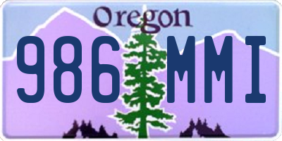 OR license plate 986MMI