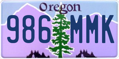 OR license plate 986MMK