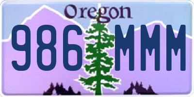 OR license plate 986MMM