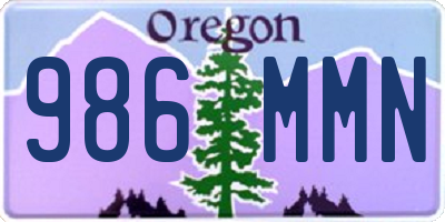 OR license plate 986MMN