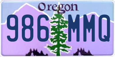 OR license plate 986MMQ