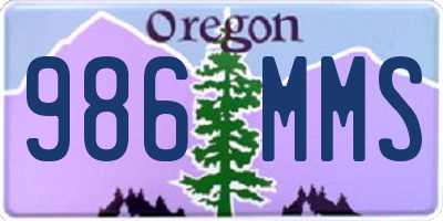 OR license plate 986MMS