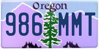 OR license plate 986MMT