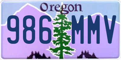 OR license plate 986MMV