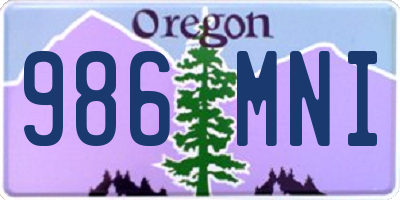 OR license plate 986MNI
