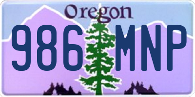 OR license plate 986MNP