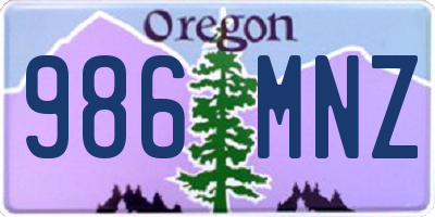 OR license plate 986MNZ