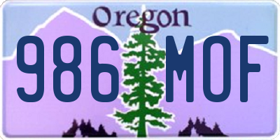 OR license plate 986MOF