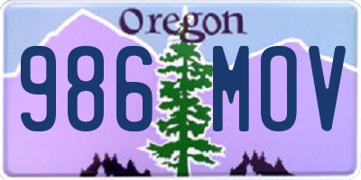OR license plate 986MOV