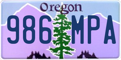 OR license plate 986MPA