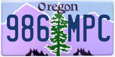 OR license plate 986MPC