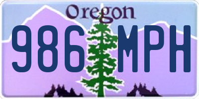 OR license plate 986MPH