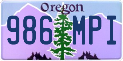 OR license plate 986MPI