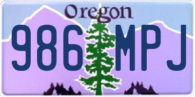 OR license plate 986MPJ