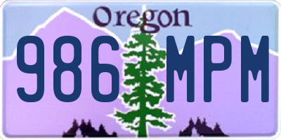 OR license plate 986MPM