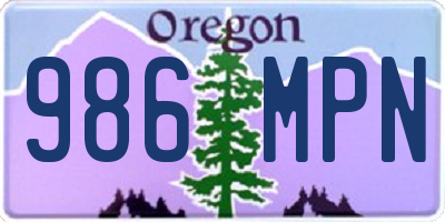 OR license plate 986MPN