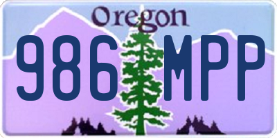 OR license plate 986MPP