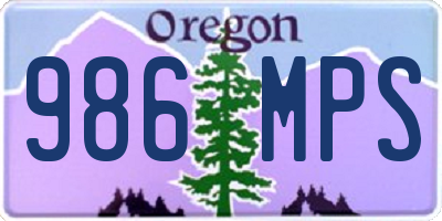 OR license plate 986MPS