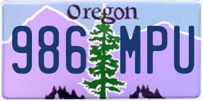 OR license plate 986MPU