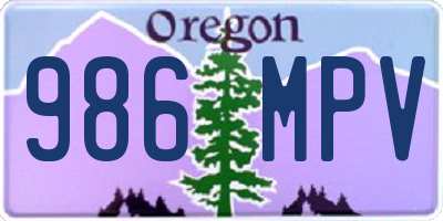 OR license plate 986MPV