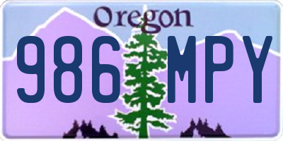 OR license plate 986MPY