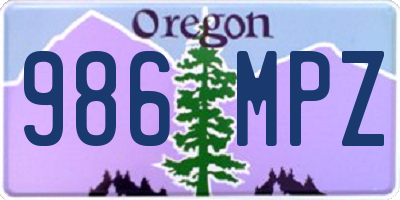 OR license plate 986MPZ