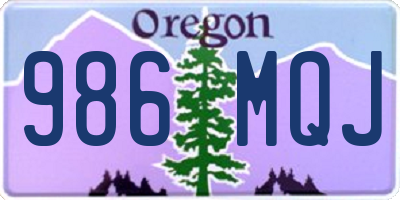 OR license plate 986MQJ