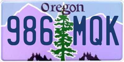 OR license plate 986MQK